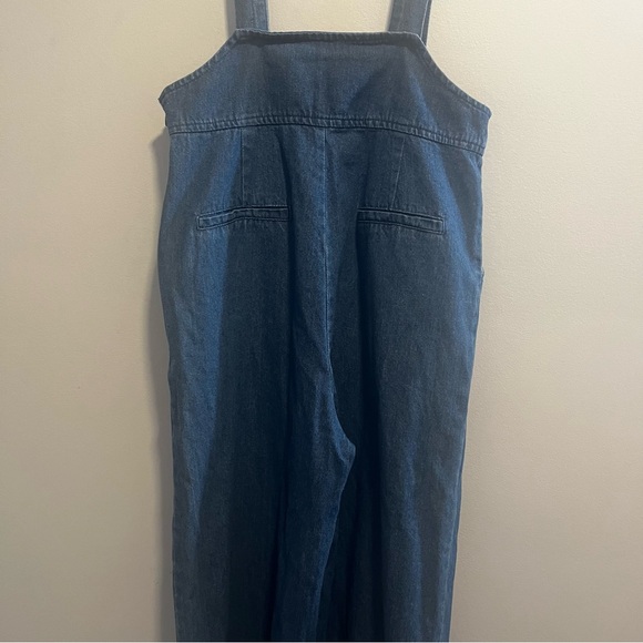 LE LIS Denim Jean Wide Leg Overalls - Picture 8 of 14